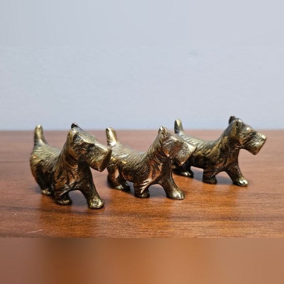 Set of 3 brass dog figurines - Picture 3 of 3